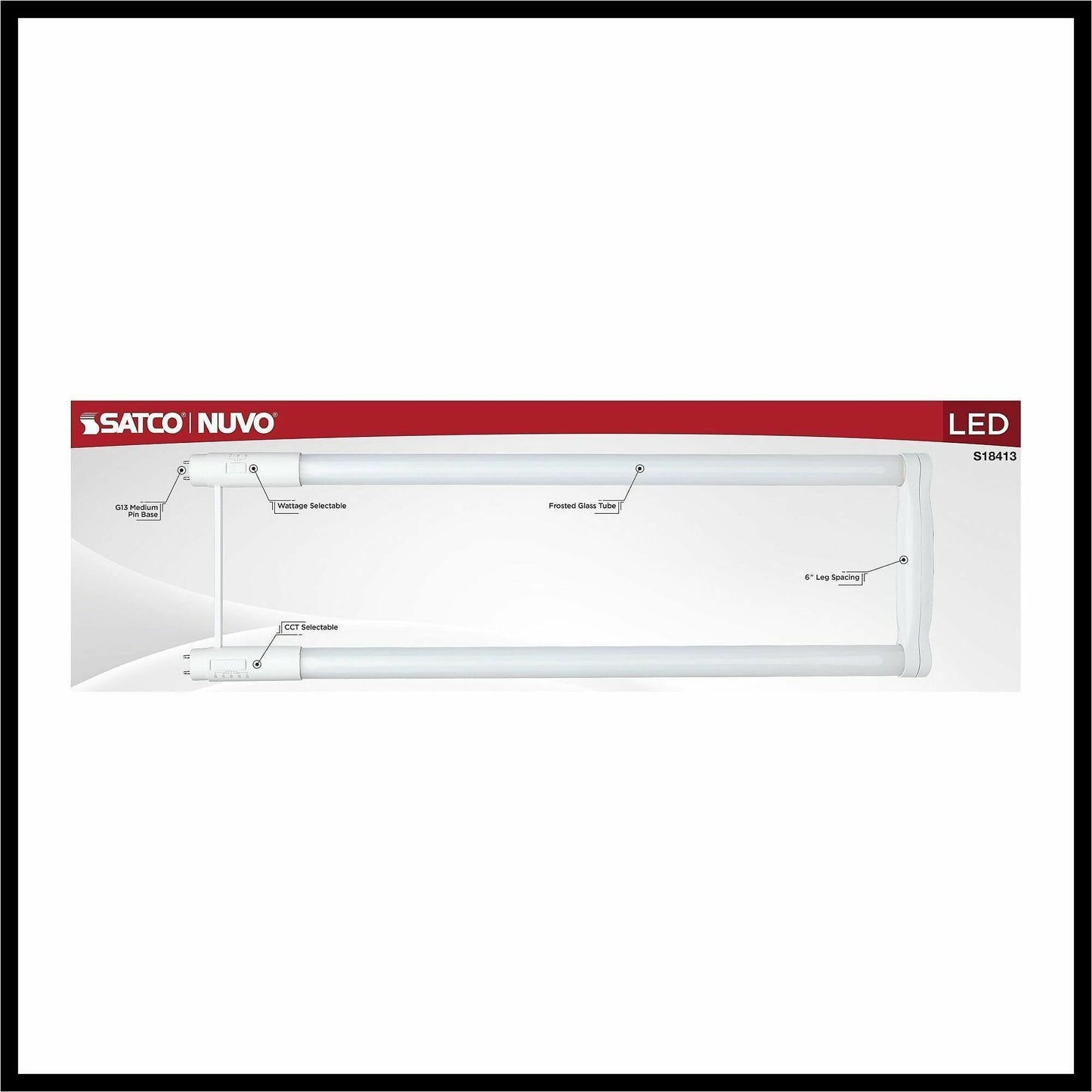 Satco LED Filament U-Bend Bulb, 12/Carton (SDNS18413)