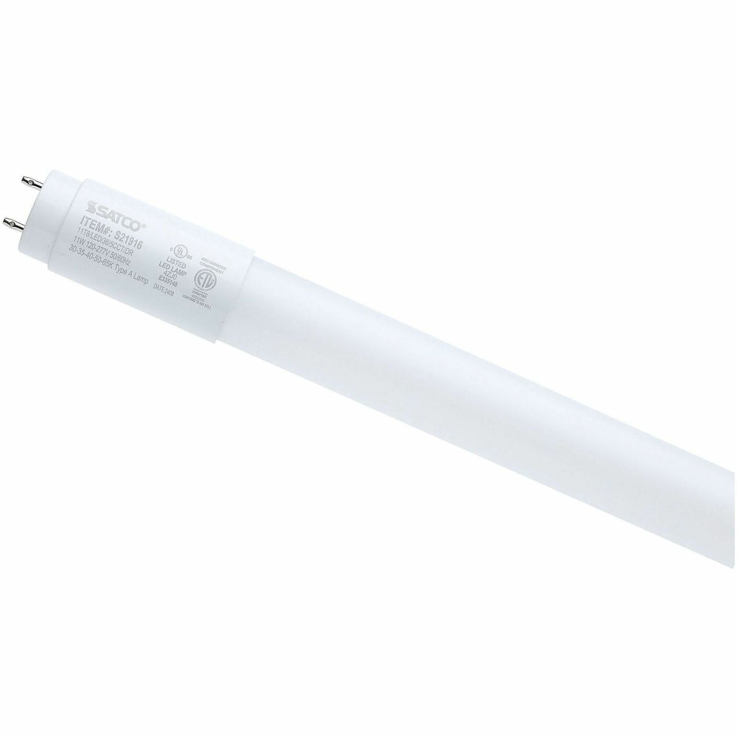 Satco LED Type-A T8 Tube Bulbs, 11 W, 1700 lm, 25/Carton (SDNS21916)
