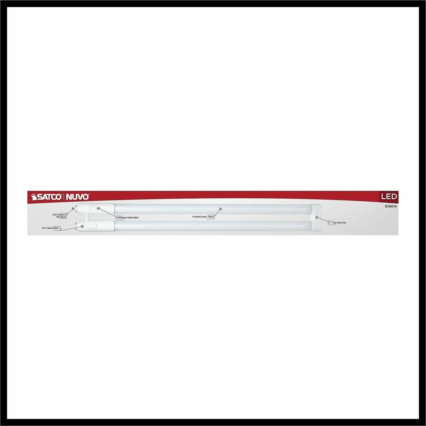 Satco LED Filament U-Bend Bulb, 15 W, 50 W Incandescent Equivalent Wattage, 12/Carton (SDNS18414)