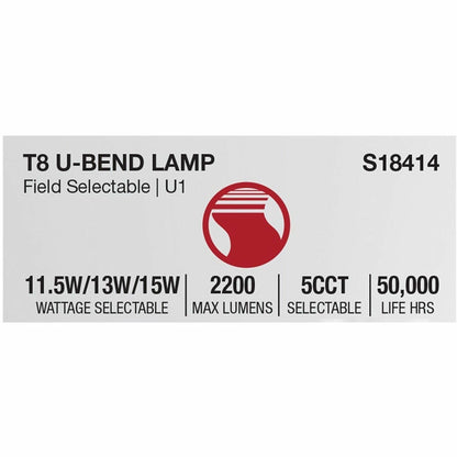 Satco LED Filament U-Bend Bulb, 15 W, 50 W Incandescent Equivalent Wattage, 12/Carton (SDNS18414)