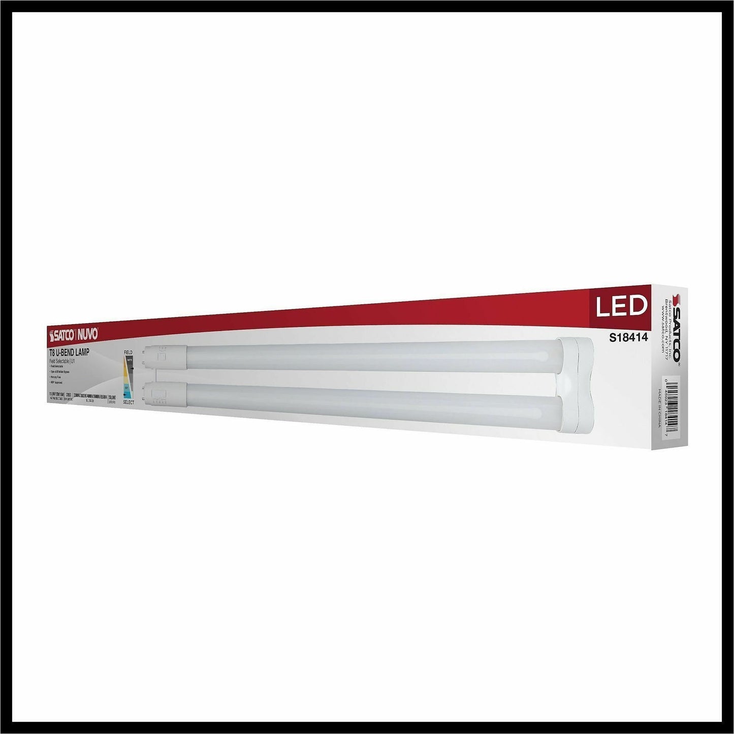 Satco LED Filament U-Bend Bulb, 15 W, 50 W Incandescent Equivalent Wattage, 12/Carton (SDNS18414)