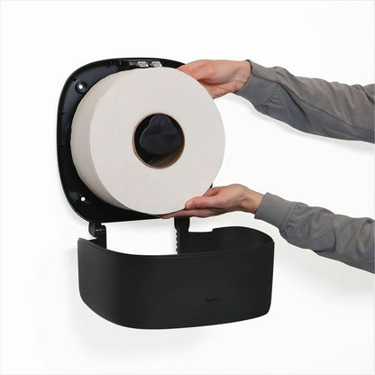 San Jamar Timeless Single JBT Tissue Dispenser, 11.2" x 10.7" x 4.8", Plastic, Black (SJMR2200BK)