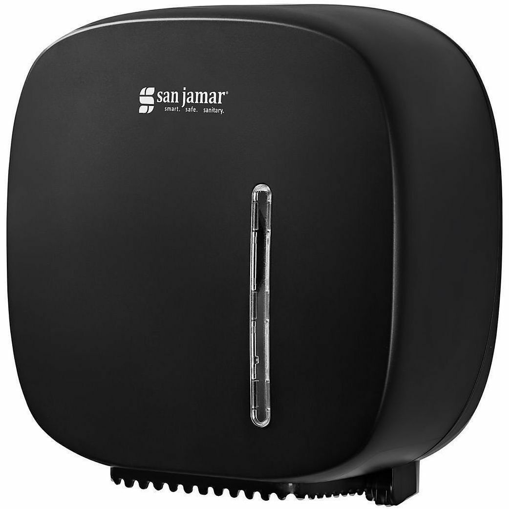 San Jamar Timeless Single JBT Tissue Dispenser, 11.2" x 10.7" x 4.8", Plastic, Black (SJMR2200BK)