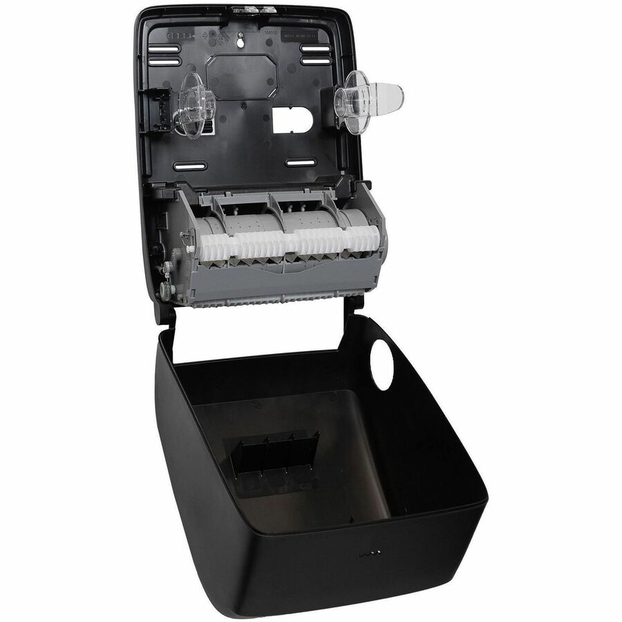 San Jamar Hands-Free Mechanical Towel Dispenser, 15.1" x 11.5" x 9.2", Plastic, Black (SJMT7200BK)