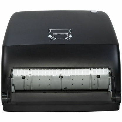 San Jamar Hands-Free Mechanical Towel Dispenser, 15.1" x 11.5" x 9.2", Plastic, Black (SJMT7200BK)