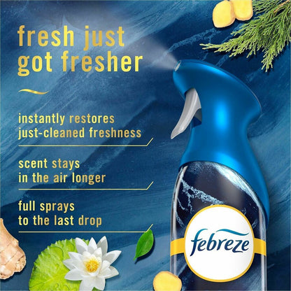 Febreze Air Mist Air Freshener Spray, 8.1 fl oz, Warm Ocean Breeze, 4/Carton (PGC20554)