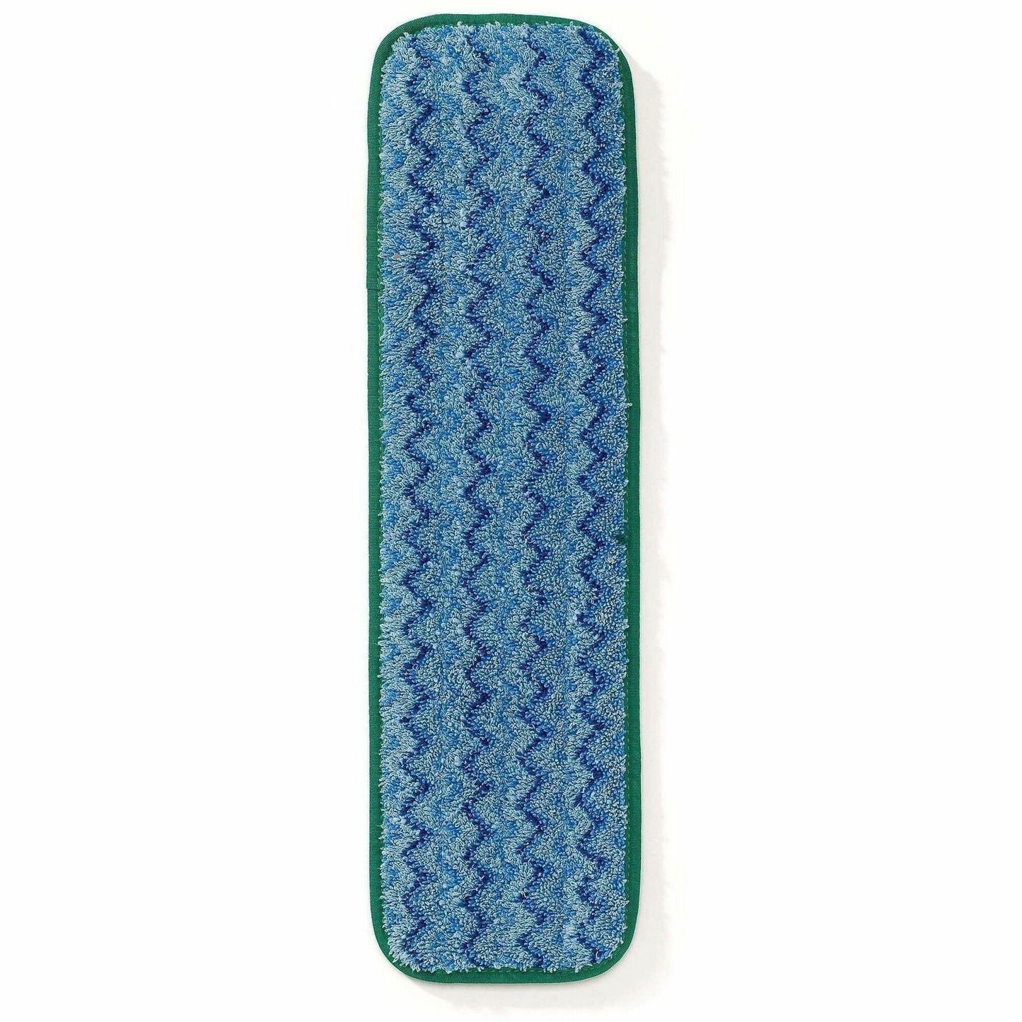 Rubbermaid Commercial Hygen 18" Microfiber Wet Pad, 5.5" x 20.5", Scrubber Strip, Blue, Green, 2.40 oz  (RCPQ410GRN)