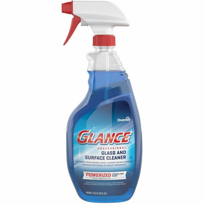 Diversey Professional Glass & Surface Cleaner, 32 fl oz, 10.5 pH, Fresh Ammonia Scent, 1 Carton (DVOCBD539636)