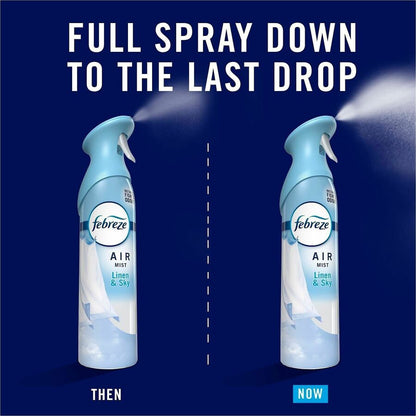 Febreze Air Mist Air Freshener Spray, 8.1 fl oz, Linen & Sky, 6/Carton (PGC19938CT)