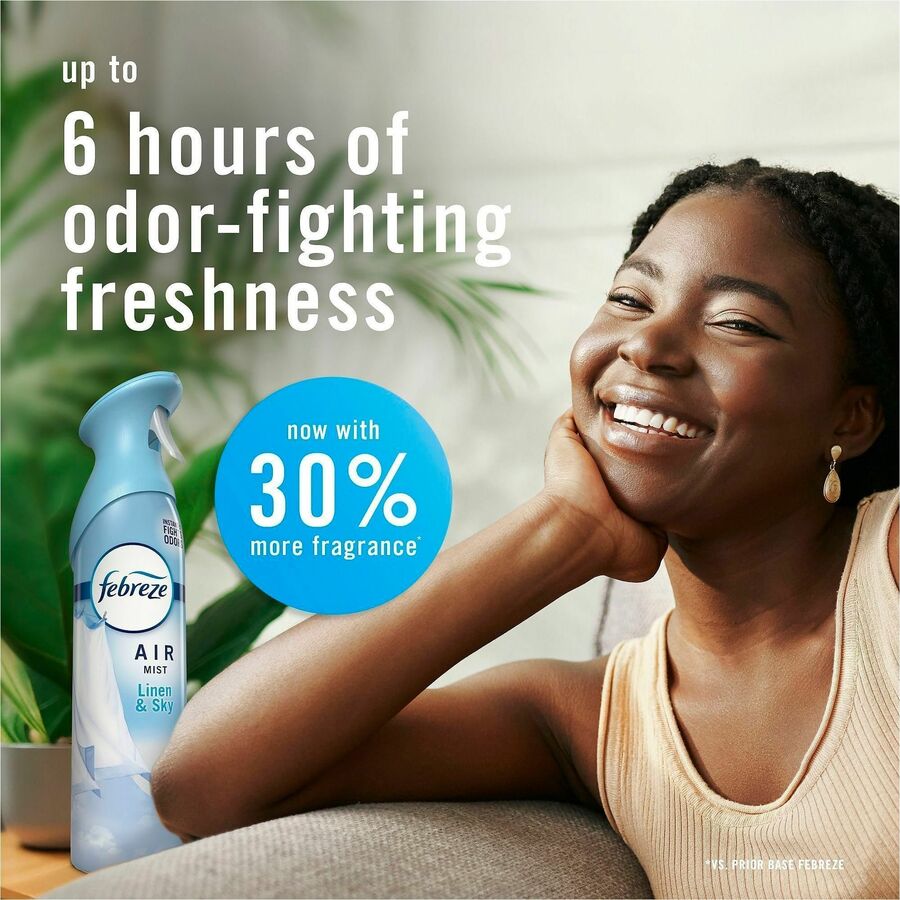Febreze Air Mist Air Freshener Spray, 8.1 fl oz, Linen & Sky, 6/Carton (PGC19938CT)
