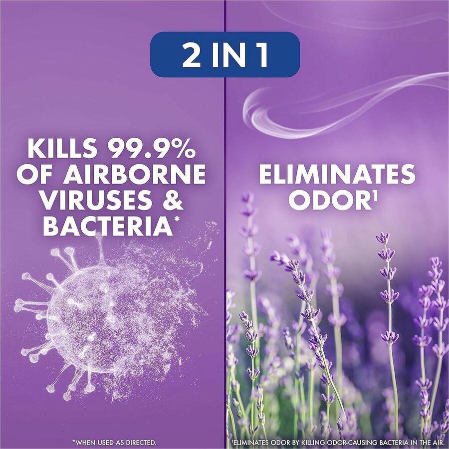 Lysol Air Sanitizer, Spray, 10 fl oz, Lavender Sky, Odor Neutralizer, 6/Carton (RAC56348)