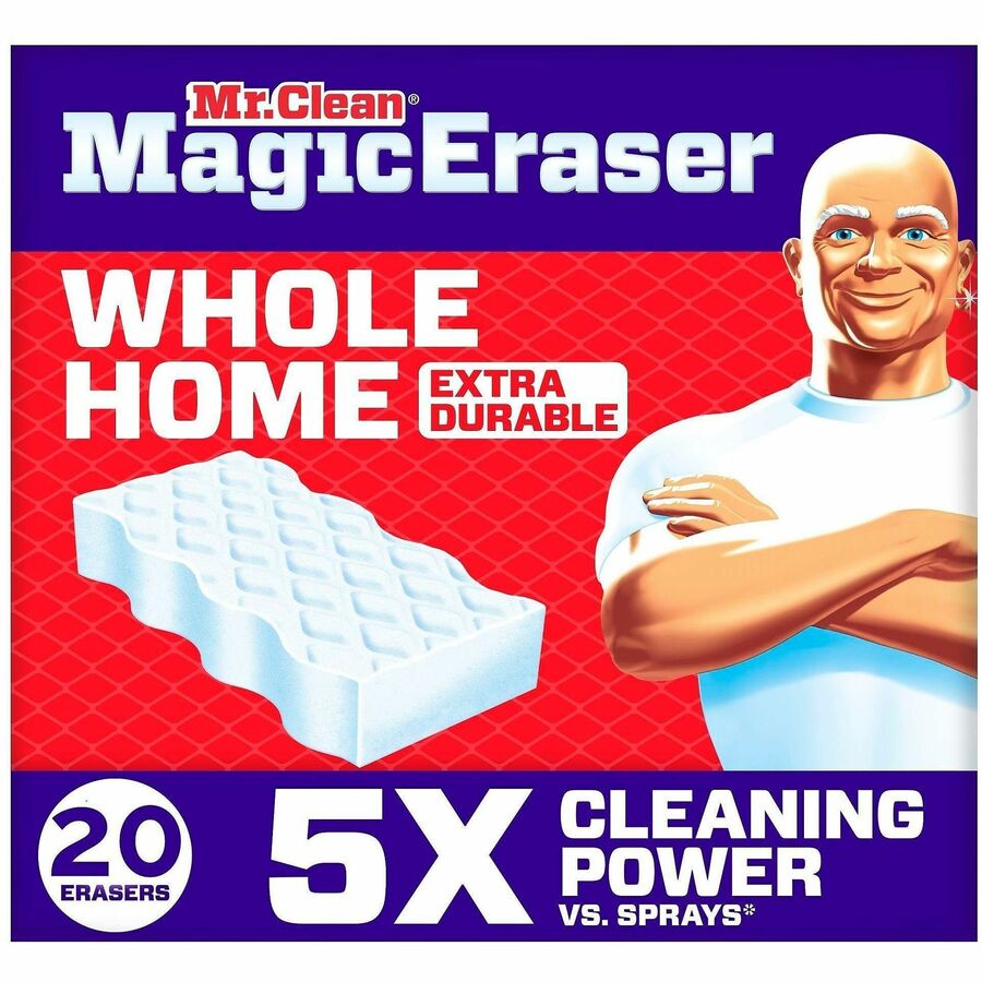 Mr. Clean Magic Eraser Extra-Durable Whole Home, 0.9" x 4.6" x 2.2", 5/Box, 4/Carton (PGC22875CT)