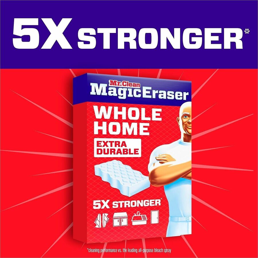 Mr. Clean Magic Eraser Extra-Durable Whole Home, 0.9" x 4.6" x 2.2", 5/Box, 4/Carton (PGC22875CT)