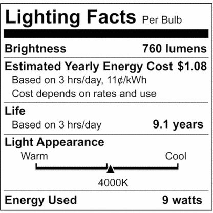 Satco A19 LED Non-Dimmable Bulbs, 100/Carton (SDNS11413)