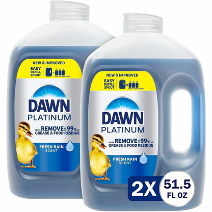 Dawn Platinum Dishwashing Soap, 51.5 fl oz, Fresh Rain Scent, 2/Carton (PGC24496)