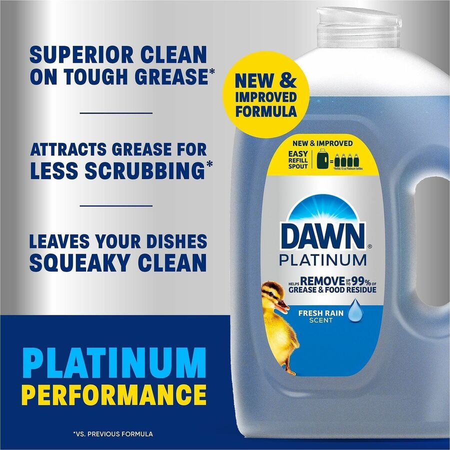 Dawn Platinum Dishwashing Soap, 51.5 fl oz, Fresh Rain Scent, 2/Carton (PGC24496)
