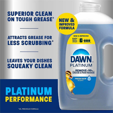 Dawn Platinum Dishwashing Soap, 51.5 fl oz, Fresh Rain Scent, 2/Carton (PGC24496)