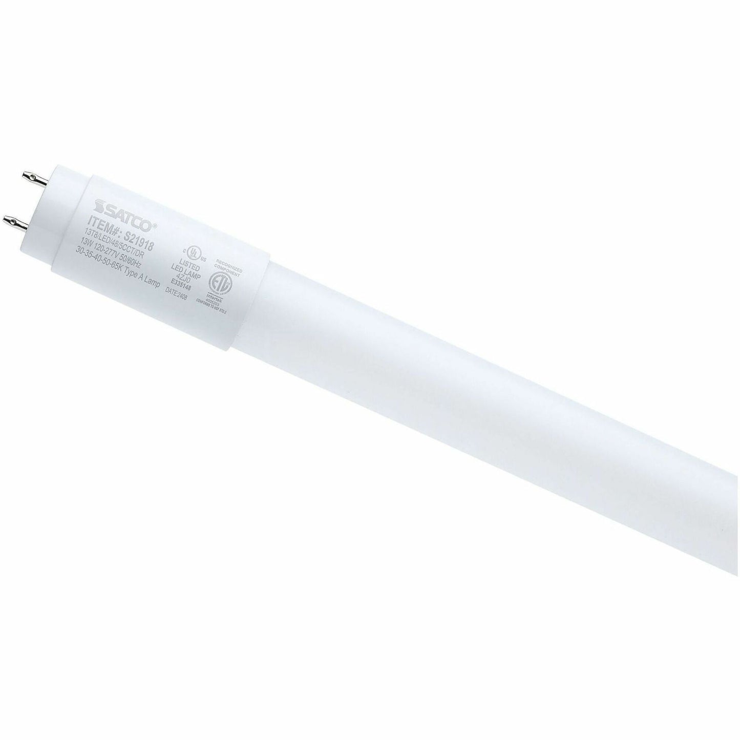 Satco LED Type-A T8 Tube Bulbs, 13 W, 2200 lm, 25/Carton (SDNS21918)