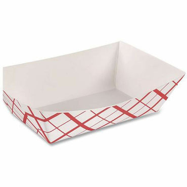 Southland 3lb. Paperboard Food Trays, White, Red, Food, Serving, Coffee, Paperboard Body, 500/Carton (EGS11009300)