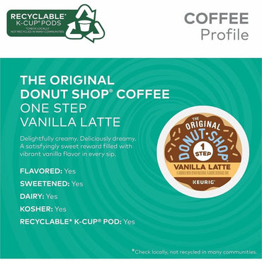 Diedrich K-Cup, Pod TODS 1-Step Latte K-Cups, Dark, Latte, Colombian, Vanilla, 20 Coffee/Box, 4/Carton (DIE8177CT)