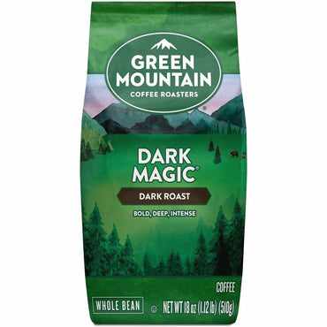 Green Mountain Coffee Whole Bean Dark Magic Whole Bean Coffee, Dark Magic, Fruity, Chocolate, Kosher, 6/Carton (GMT7568CT)