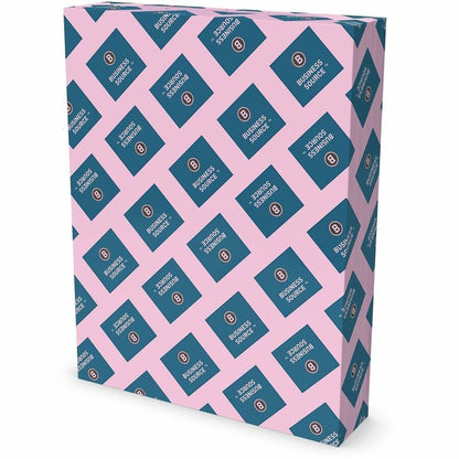 Business Source Multipurpose Color Paper, Letter, 8 1/2" x 11", 20 lb Basis Weight, Pink, 500 Sheets/Ream, 10 Reams/Carton (BSN05124)
