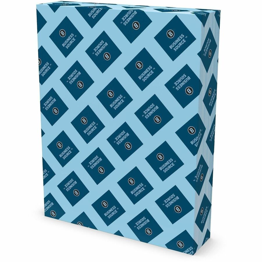 Business Source Multipurpose Color Paper, Letter, 8 1/2" x 11", 20 lb Basis Weight, Blue, 500 Sheets/Ream, 10 Reams/Carton (BSN05121)