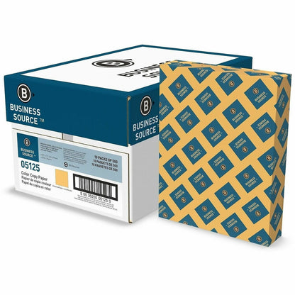 Business Source Multipurpose Color Paper, Letter, 8 1/2" x 11", 20 lb Basis Weight, Goldenrod, 500 Sheets/Ream, 10 Reams/Carton (BSN05125)
