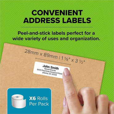 Dymo Multipurpose White Medium Labels, 2100 Total Label(s), DiameterRoll, Direct Thermal, 350/Roll, For Label Printer, 6/Pack (DYM2229754)