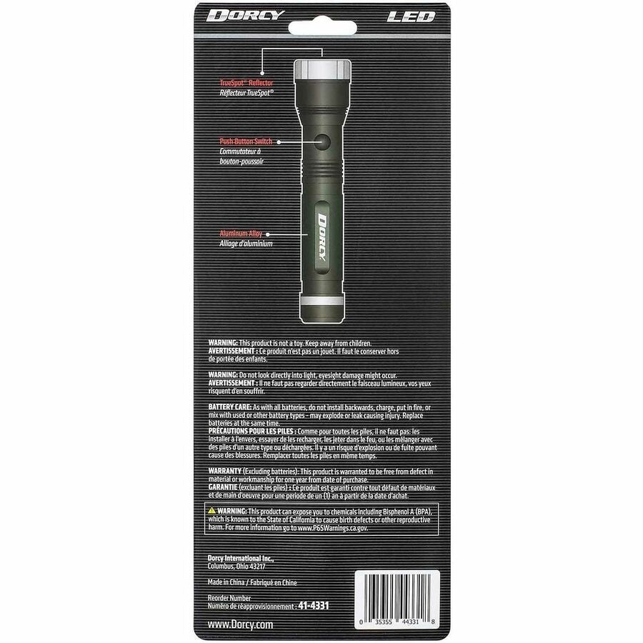 Dorcy Ultra HD Series Flashlight, LED, 800 lm Lumen, 4 x AA, Black, Red  (DCY414331)
