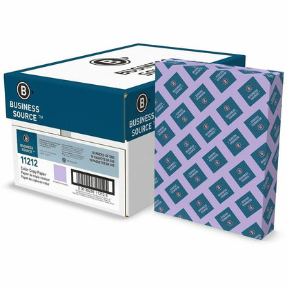Business Source Multipurpose Color Paper, Letter, 8 1/2" x 11", 20 lb Basis Weight, Orchid, 500 Sheets/Ream, 10 Reams/Carton (BSN11212)