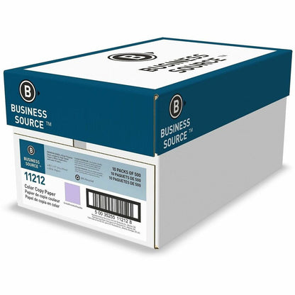 Business Source Multipurpose Color Paper, Letter, 8 1/2" x 11", 20 lb Basis Weight, Orchid, 500 Sheets/Ream, 10 Reams/Carton (BSN11212)
