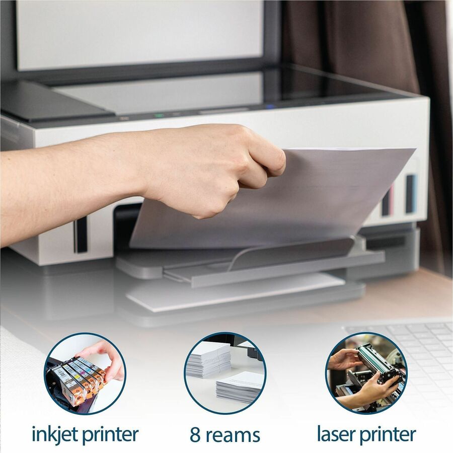 Business Source Premium Multi-purpose Copy Paper, 92 Brightness, Letter, 8 1/2" x 11", 20 lb Basis Weight, 500 Sheets/Ream, 8 Reams/Carton (BSN21208)