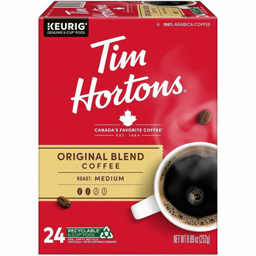 Tim Hortons K-Cup, Pod Original Blend K-Cups, Medium, Kosher, 24 Coffee/Box, 4/Carton (GMT1281CT)