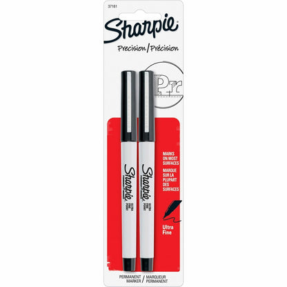 Sharpie Ultra Fine Point Permanent Marker, Black Ink, 2/Pack (SAN37161WCPK)