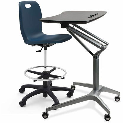 Lorell League Adjustable Height Mobile Lab Stool, 14" (LLR83094NY)