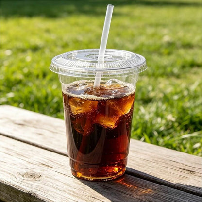 Genuine Joe Lids for 12 oz. Plastic Cold Cups, Polyethylene Terephthalate (PET), Clear, 1000 Lids/Box (GJO58235)