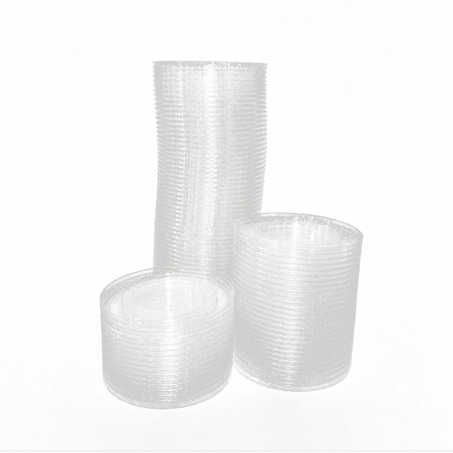 Genuine Joe Lids for 9 & 10 oz. Plastic Cold Cups, Polyethylene Terephthalate (PET), Clear, 1000 Lids/Box, 1 Carton (GJO58236)