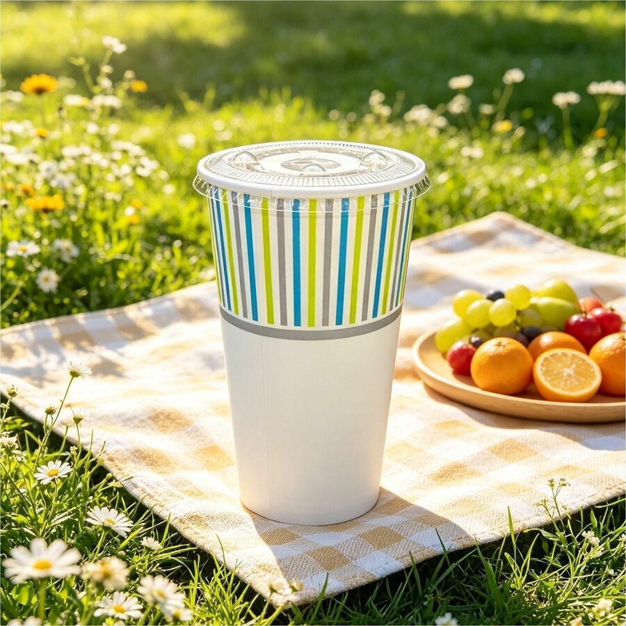 Genuine Joe Lids for Paper Cold Cups, Clear, 100/Pack, 10 Packs/Carton (GJO00317)