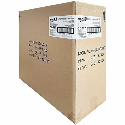 Genuine Joe Lids for Paper Cold Cups, Clear, 100/Pack, 10 Packs/Carton (GJO00317)