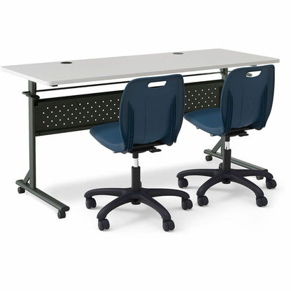 Lorell League Adjustable Height Mobile Classroom Chair, Navy (LLR83093NY)