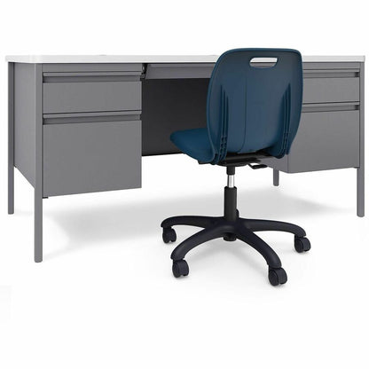 Lorell League Adjustable Height Mobile Classroom Chair, Navy (LLR83093NY)
