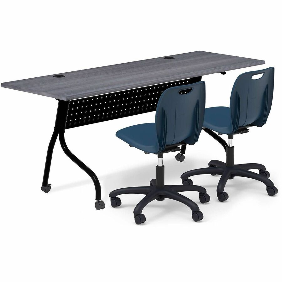 Lorell League Adjustable Height Mobile Classroom Chair, Navy (LLR83093NY)