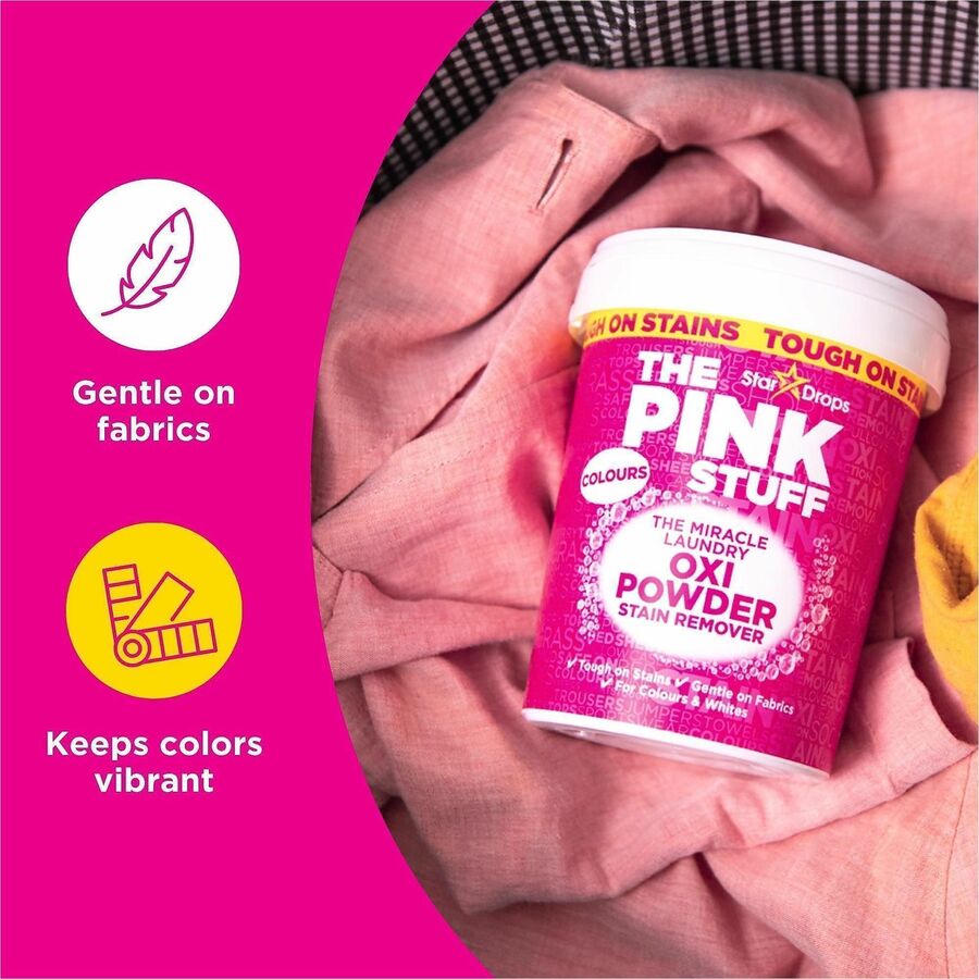 The Pink Stuff Laundry Oxi Powder Stain Remover, 35.20 oz, Fresh, Clean Scent, 6/Carton (RST20148)
