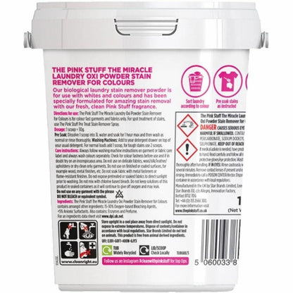 The Pink Stuff Laundry Oxi Powder Stain Remover, 35.20 oz, Fresh, Clean Scent, 6/Carton (RST20148)