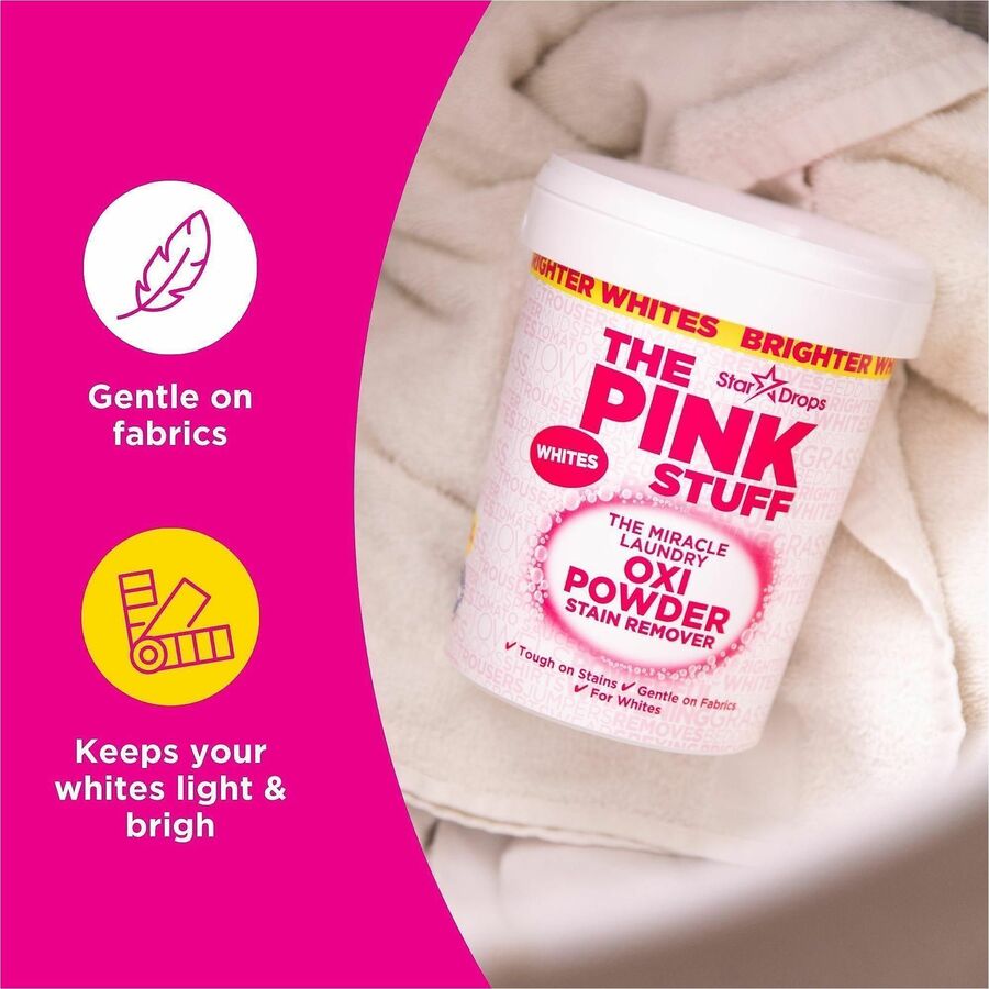 The Pink Stuff Laundry Oxi Powder Stain Remover, 35.20 oz, Fresh, Clean Scent, 6/Carton (RST20162)