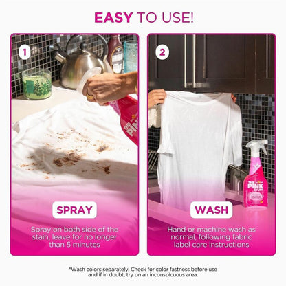 The Pink Stuff Laundry Oxi Stain Remover Spray, 16.9 fl oz, Fresh, Clean Scent, 8/Carton (RST20186)