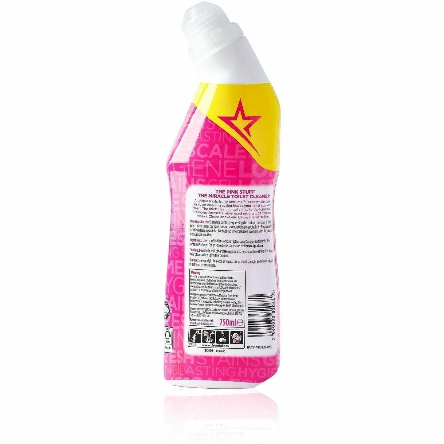 The Pink Stuff Toilet Cleaner Gel, 25.4 fl oz, Fruity Scent, 12/Carton (RST20681)