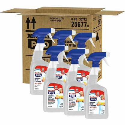 Mr. Clean Deep Cleaner with Bleach, 32 fl oz Spray Bottle, 6/Carton (PGC25677)