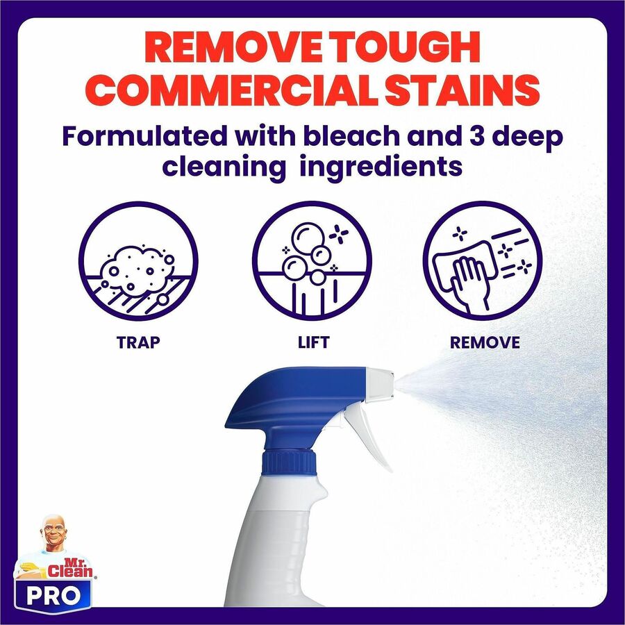 Mr. Clean Deep Cleaner with Bleach, 32 fl oz Spray Bottle, 6/Carton (PGC25677)